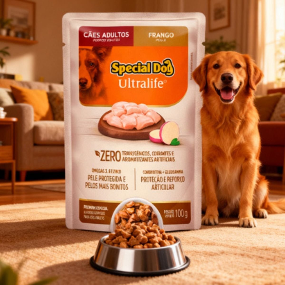Ração Úmida Special Dog Ultralife Sachê Cães Adultos Sabor Frango 100g-Imagem 3