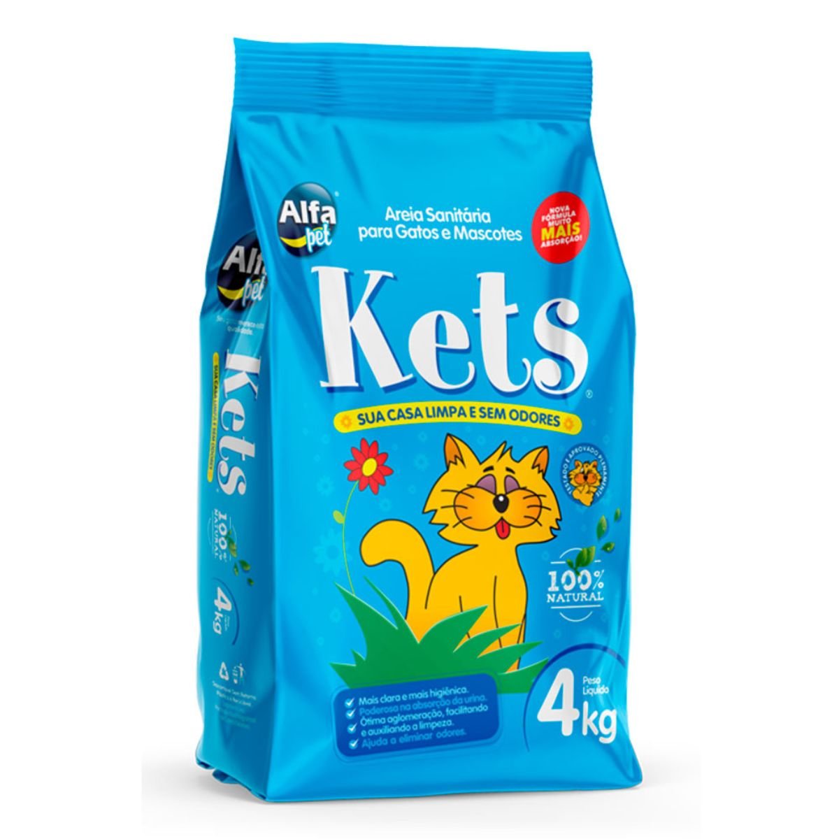 Areia Higiênica Kets Para Gatos 4kg-Imagem 2