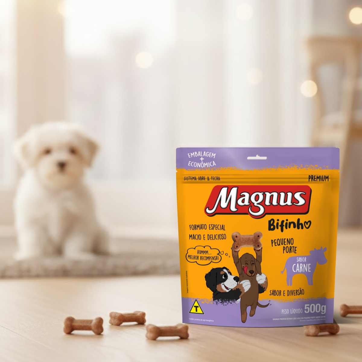 Bifinhos Magnus Cães Pequeno Porte Sabor Carne (500g)-Imagem 3