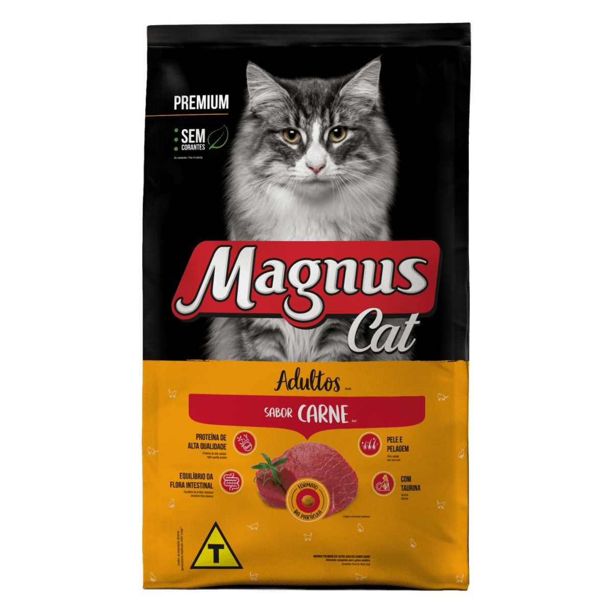 Ração Magnus Cat Premium Gatos Adultos Carne 1kg-Imagem 2