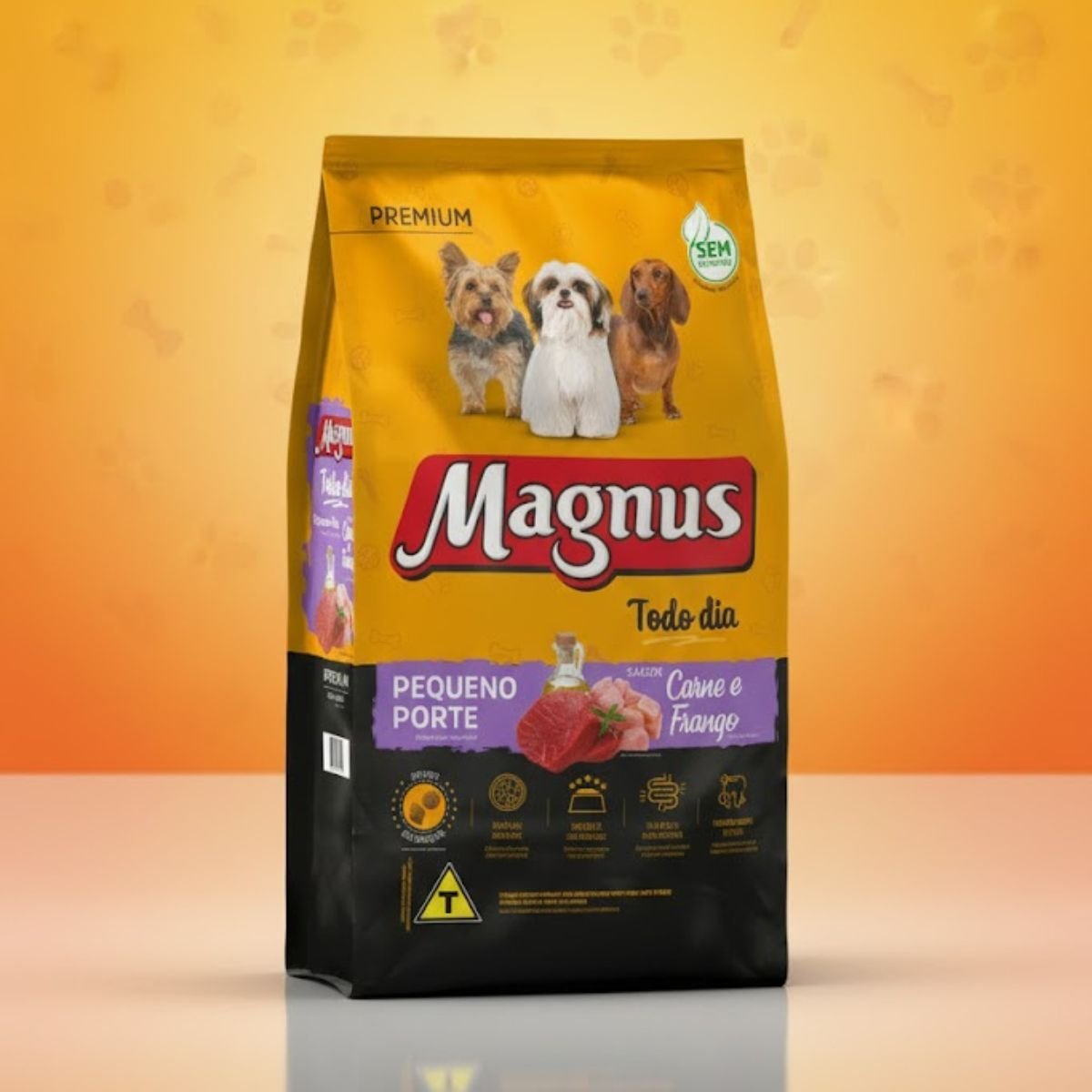 Ração Magnus Todo Dia Para Cães Adultos Pequeno Porte Sabor Carne e Frango 10,1kg-Imagem 3