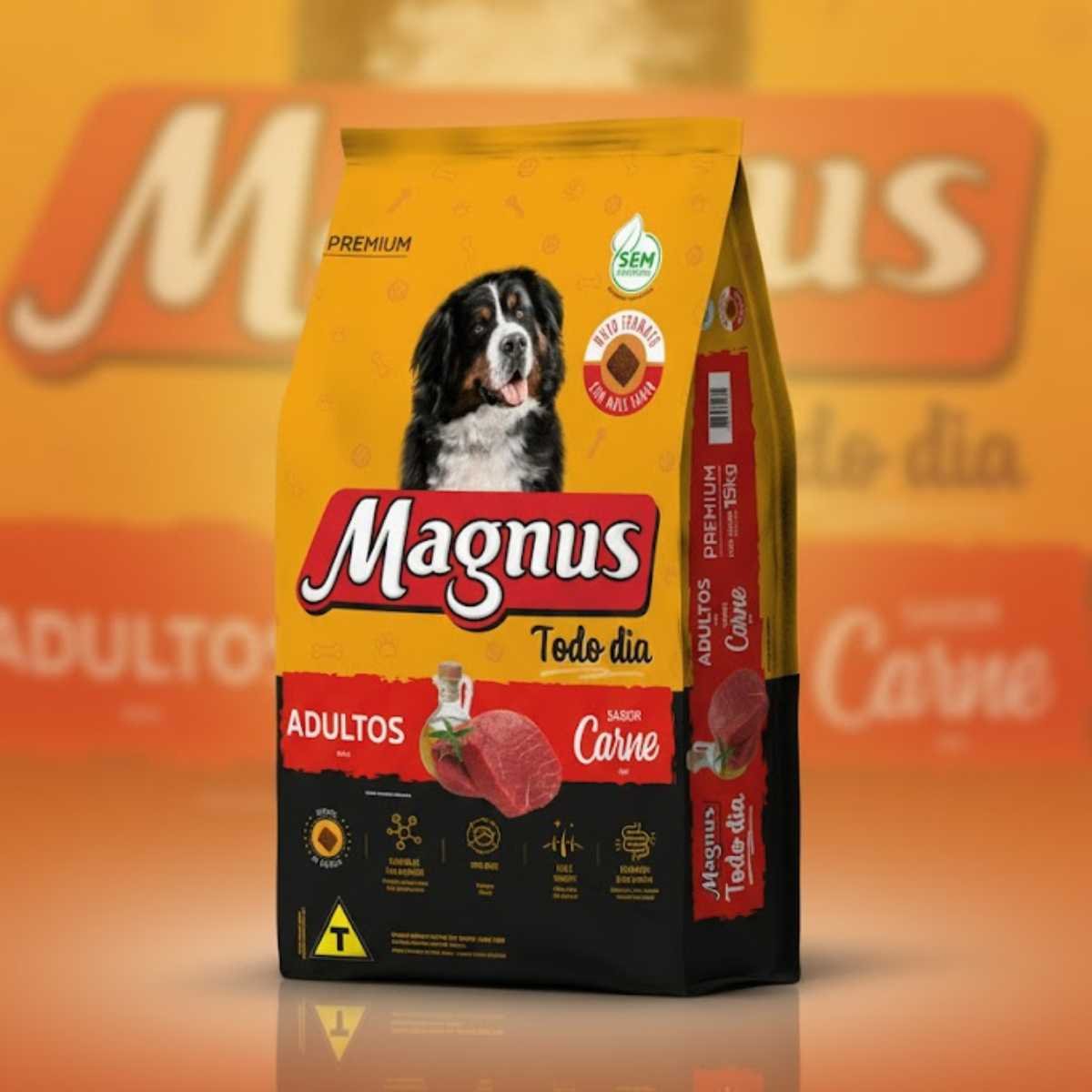 Ração Magnus Todo Dia para Cães Adultos Sabor Carne - 20kg